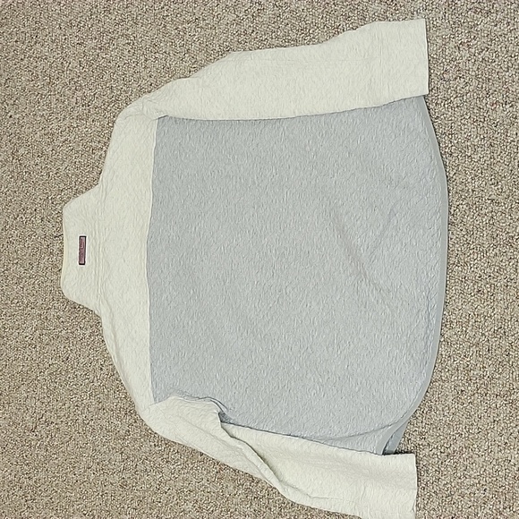 Vineyard Vines men's Zip-Up Shep Shirt in Gray and Cream XL - Picture 2 of 5